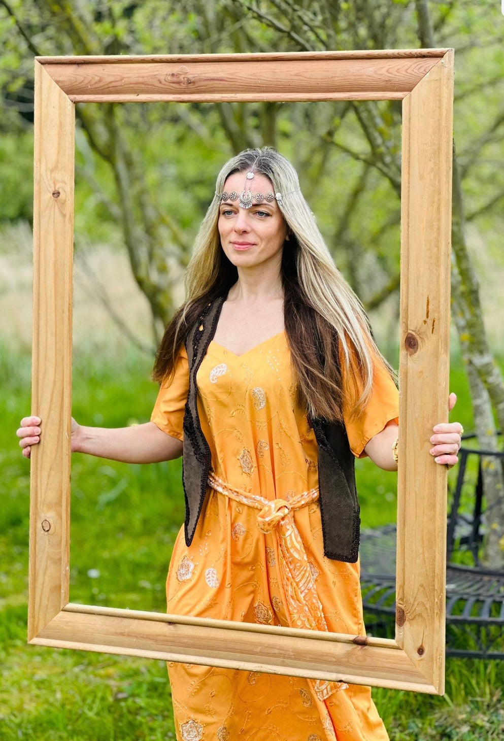 Orange Short Sleeved Tunic Dress