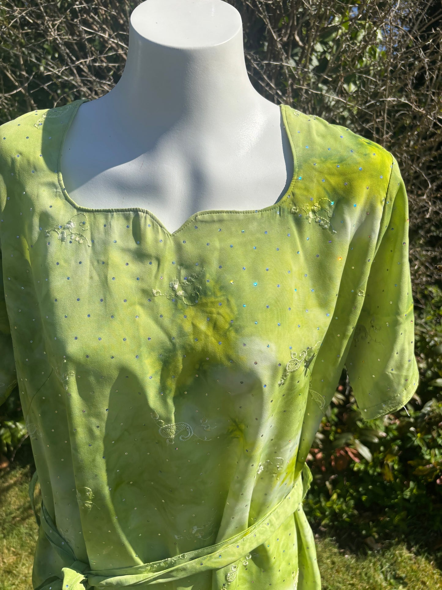 Green Short Sleeved Tunic Dress