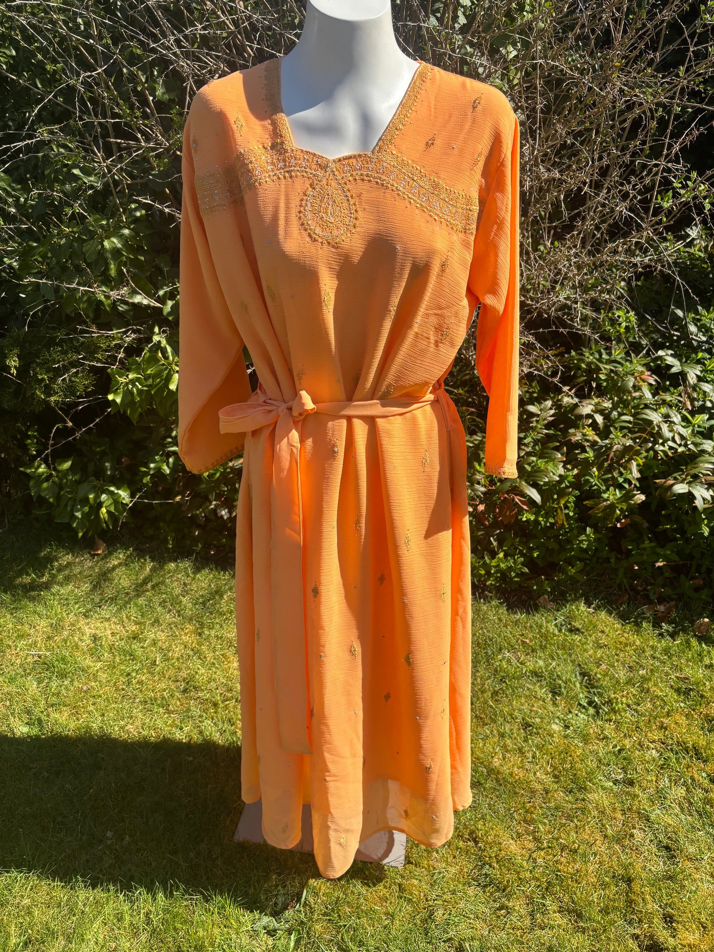 Orange Long Sleeved Tunic Dress