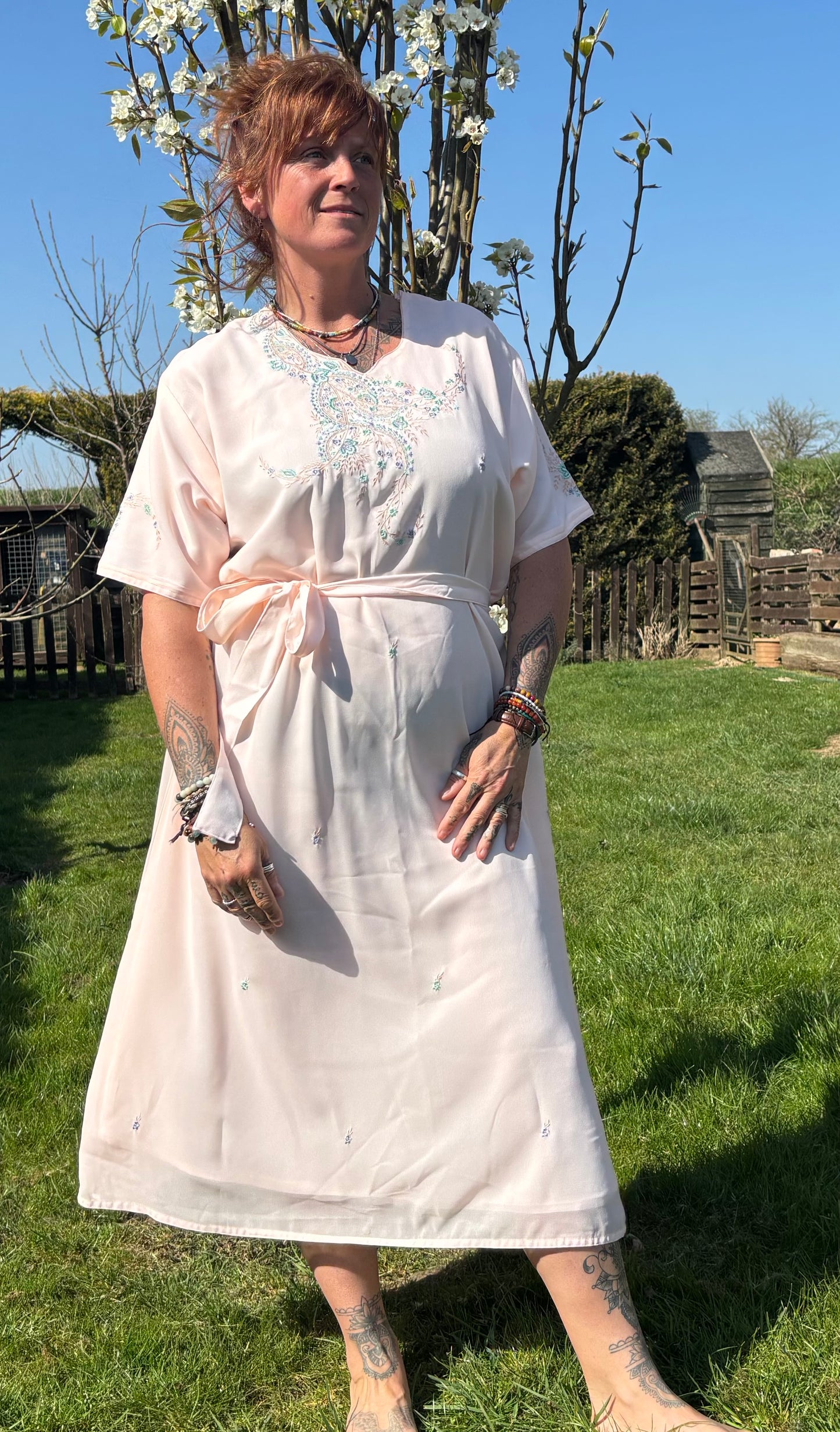 Light Pink Short Sleeved Tunic Dress