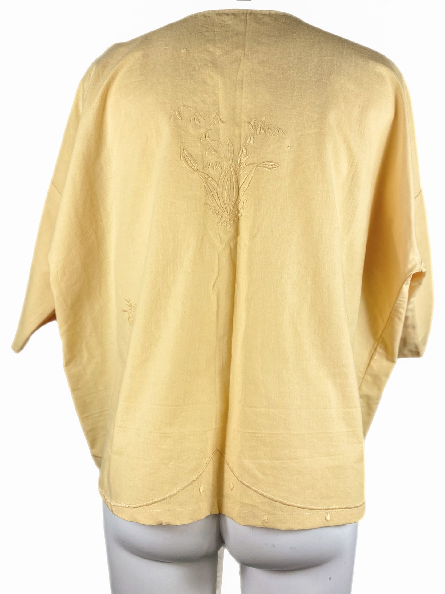 Buttermilk yellow tablecloth Kimono