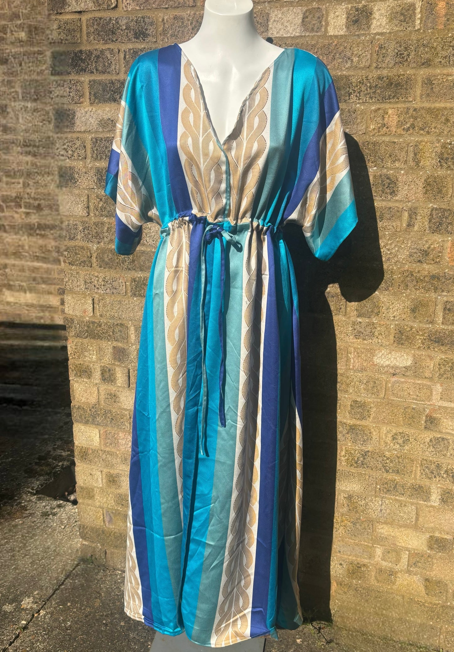 Blue Stripe Goddess Dress