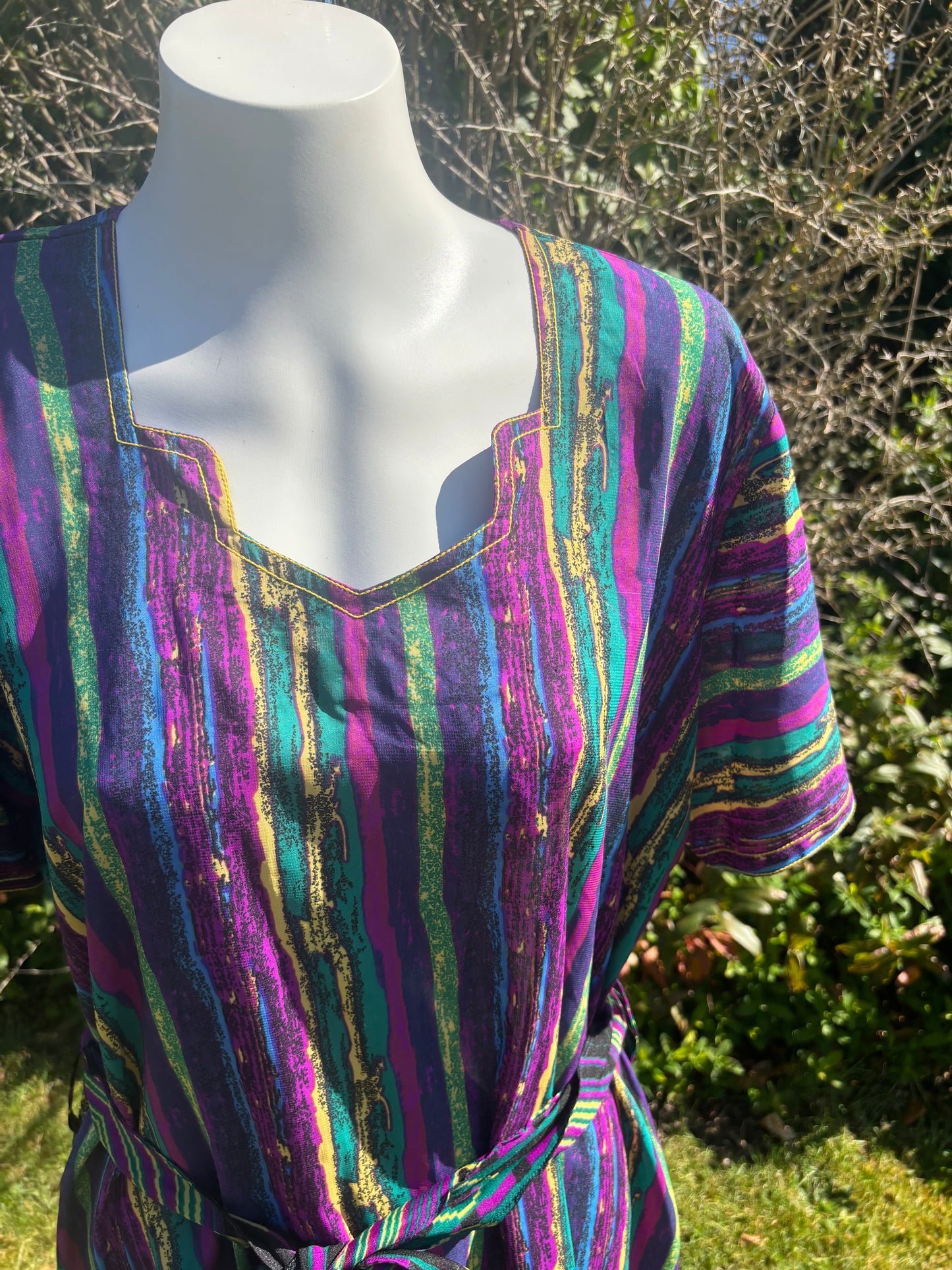 Purple Short Sleeved Tunic Dress