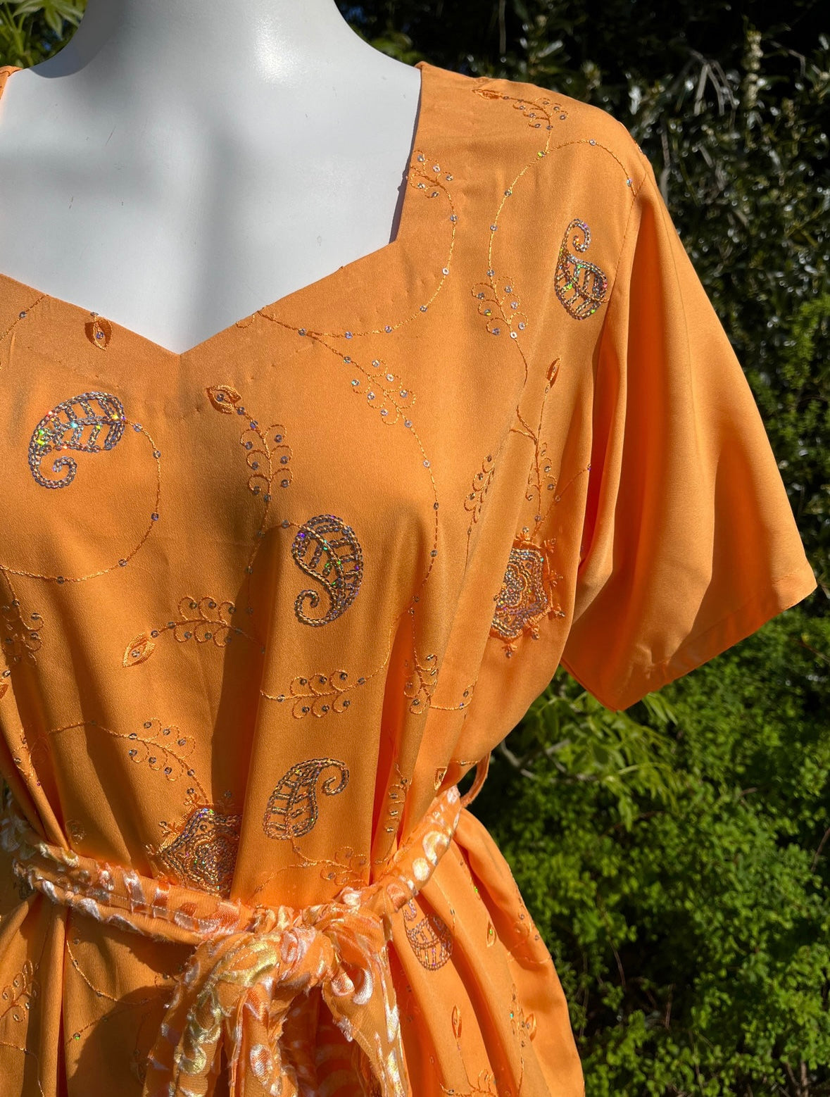 Orange Short Sleeved Tunic Dress