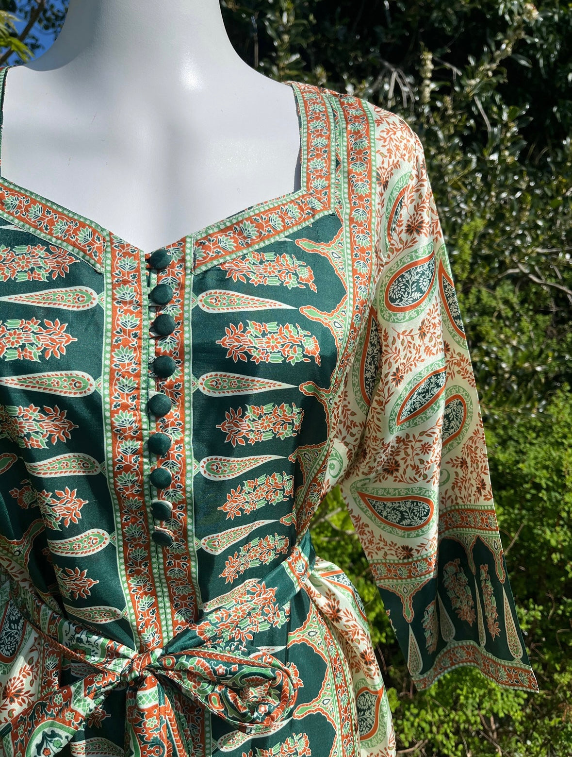 Green Long Sleeved Tunic Dress