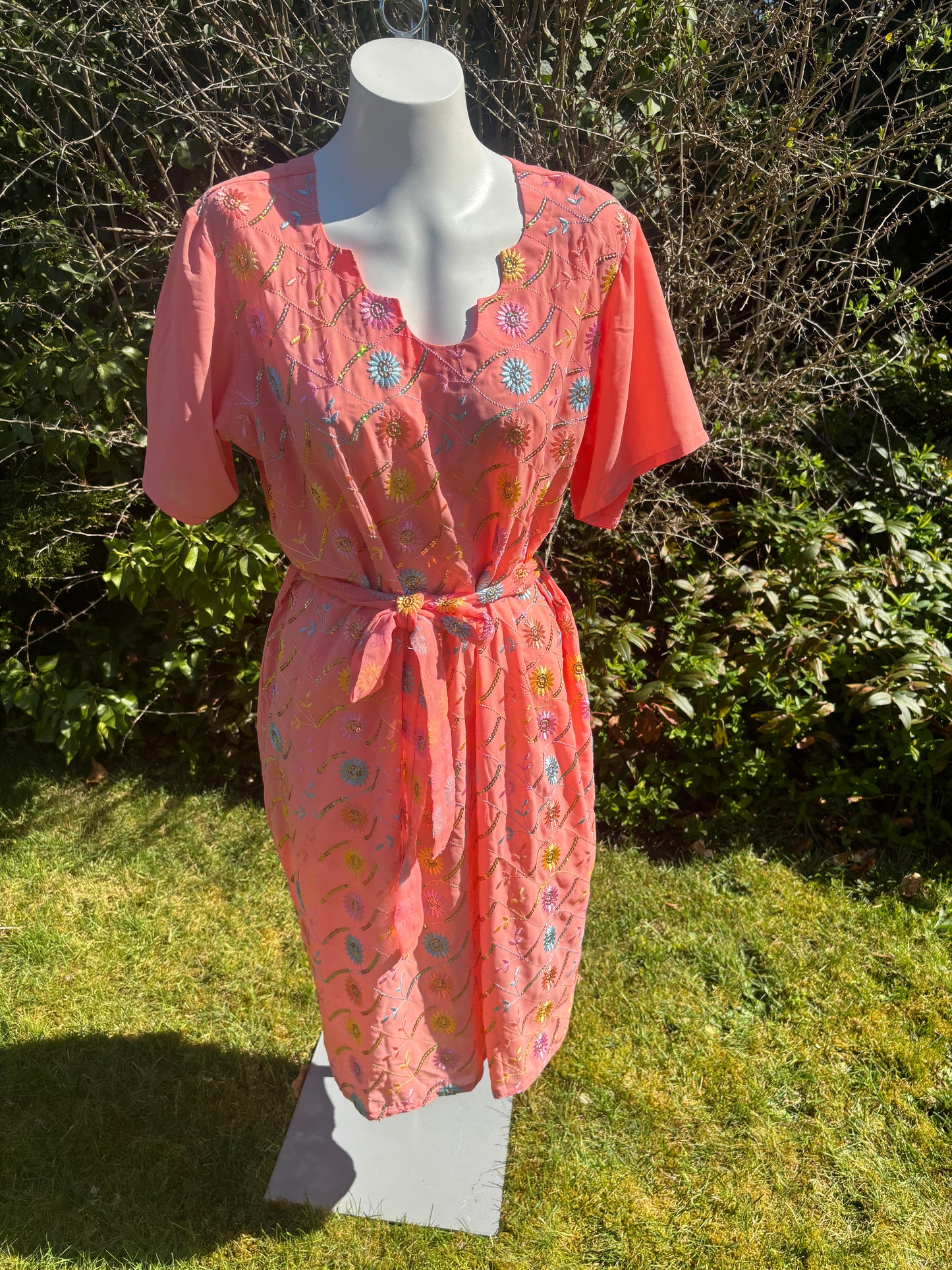Coral Short Sleeved Tunic Dress