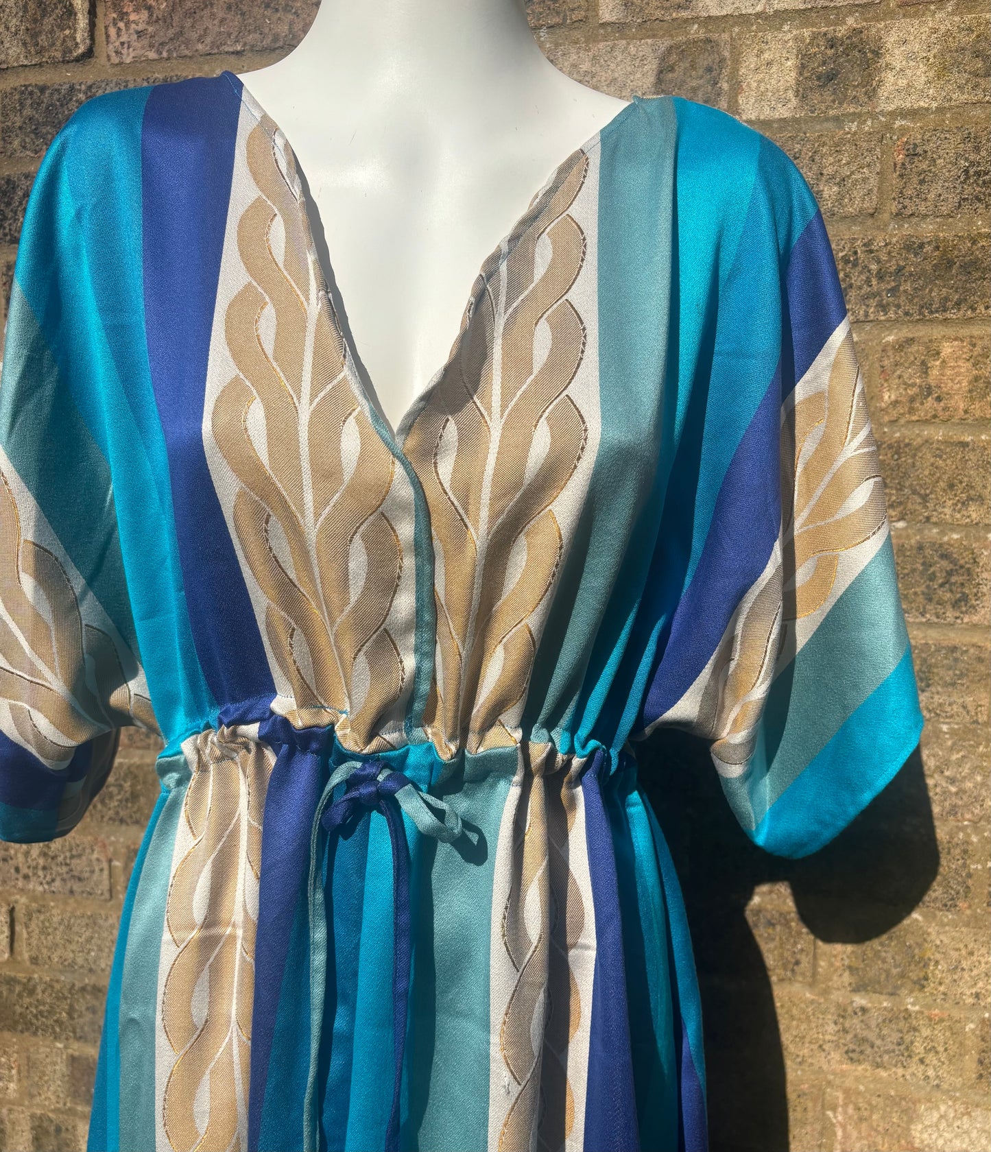 Blue Stripe Goddess Dress