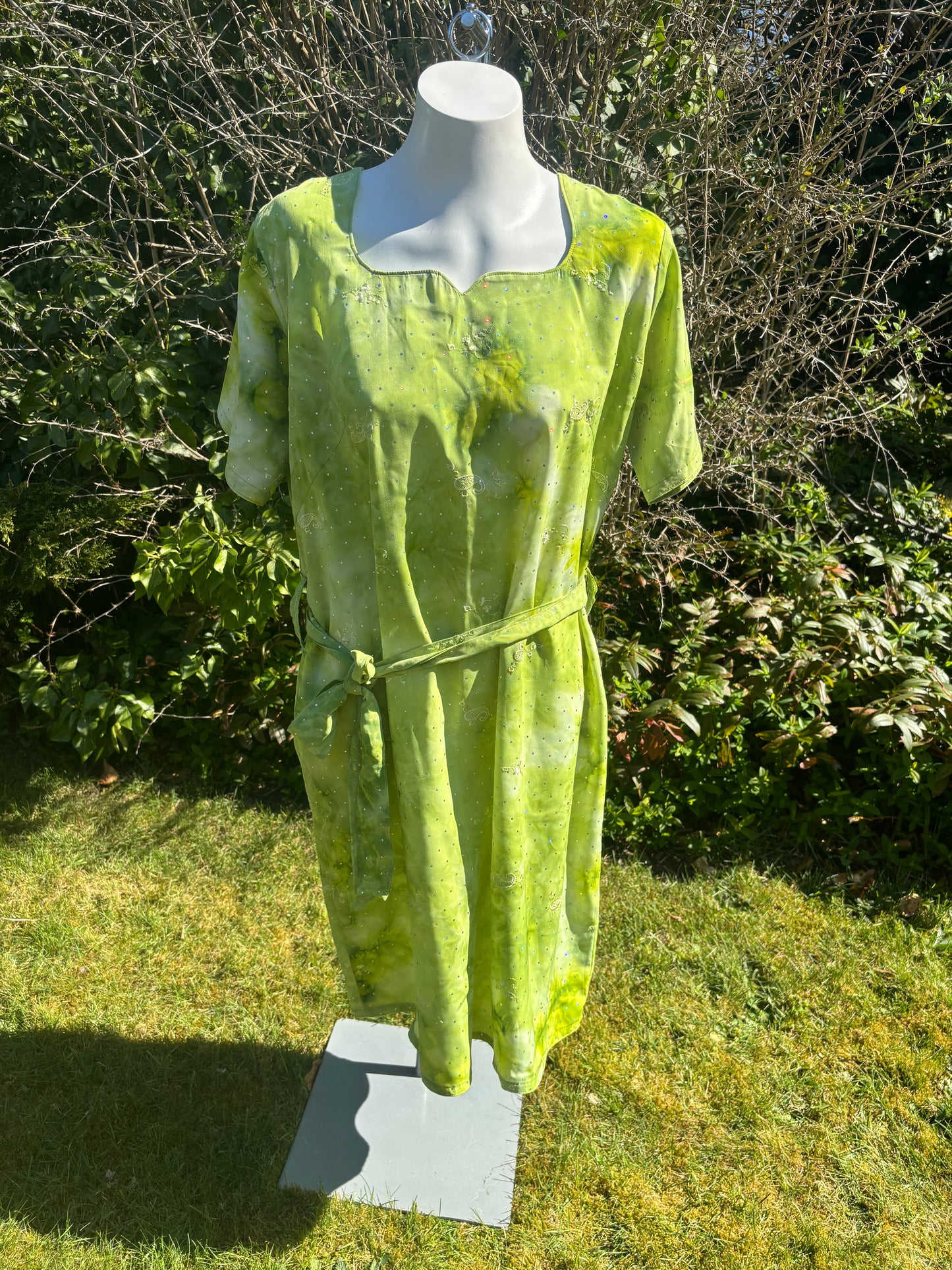 Green Short Sleeved Tunic Dress