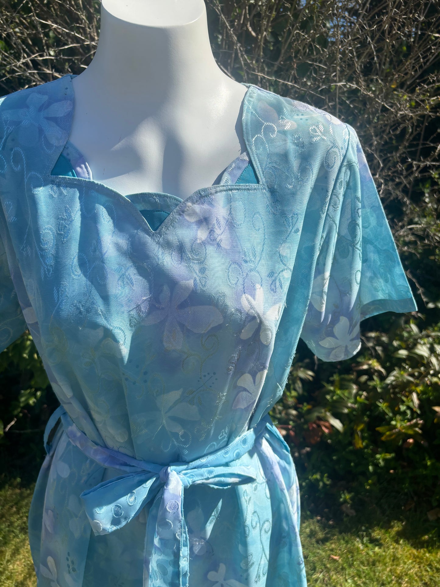 Blue short Sleeved Tunic Dress