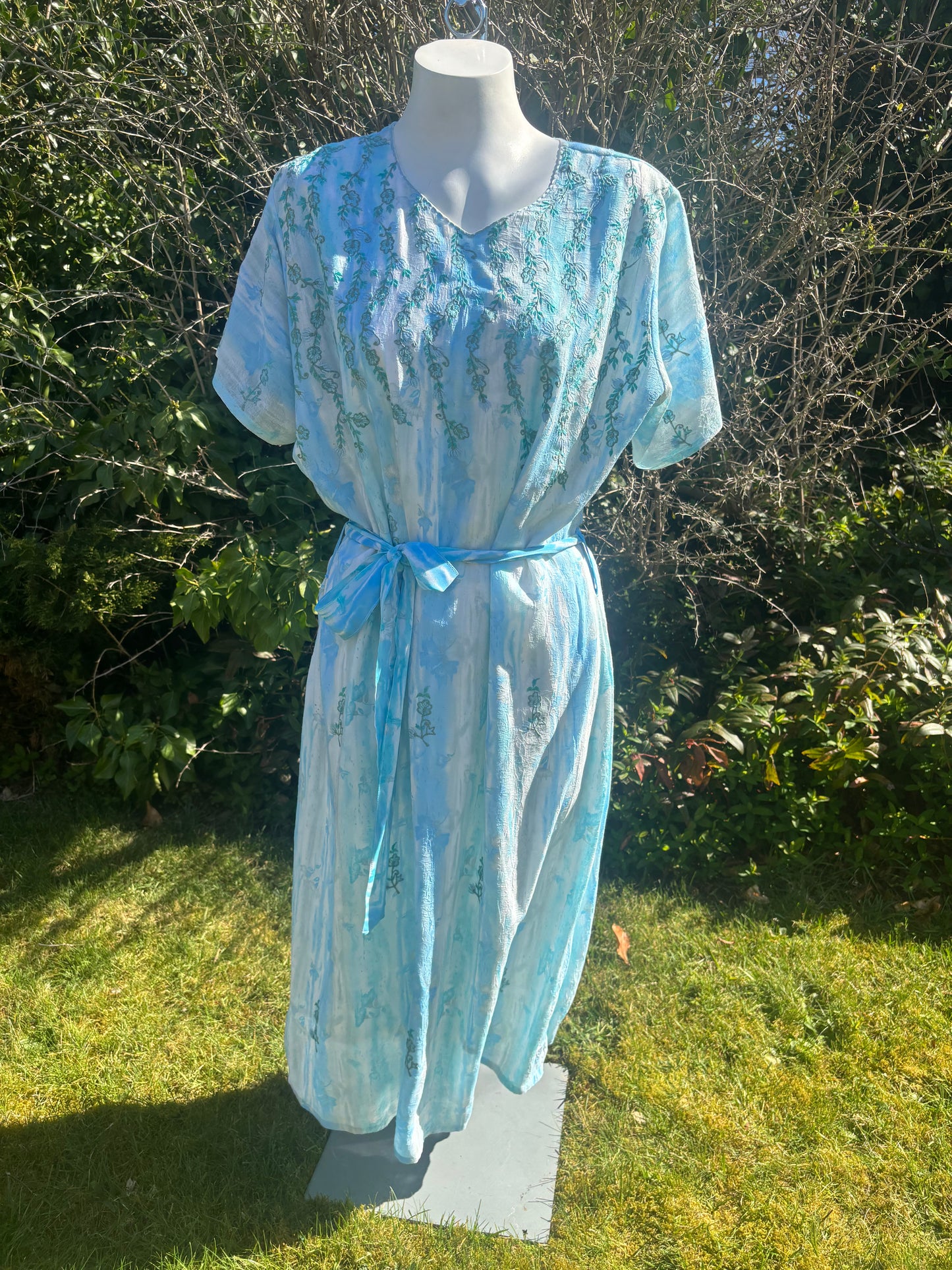 Light Blue Short Sleeved Tunic Dress