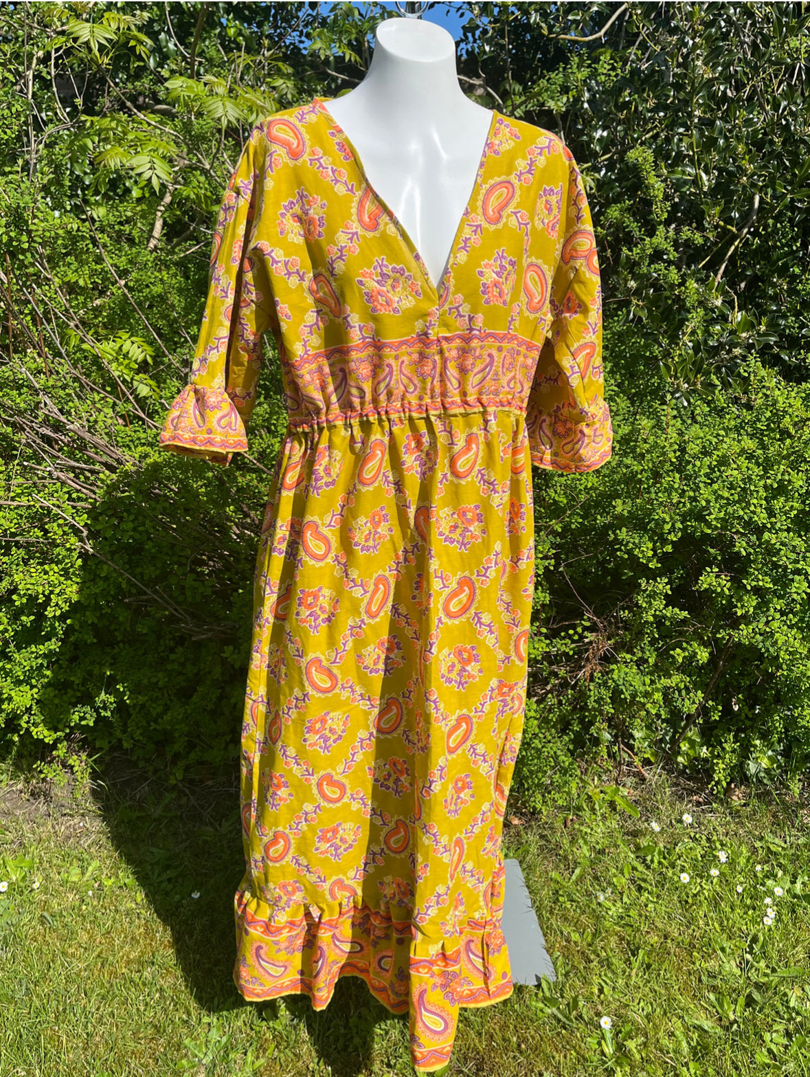 Lime Frilled Maxi Dress
