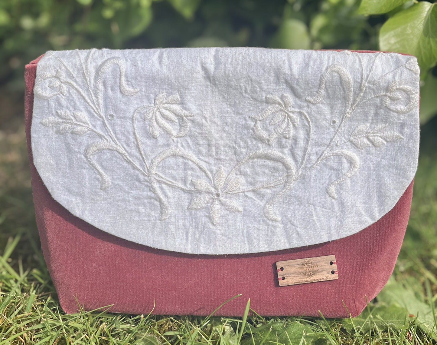 White Embroidery Napkin Clutch