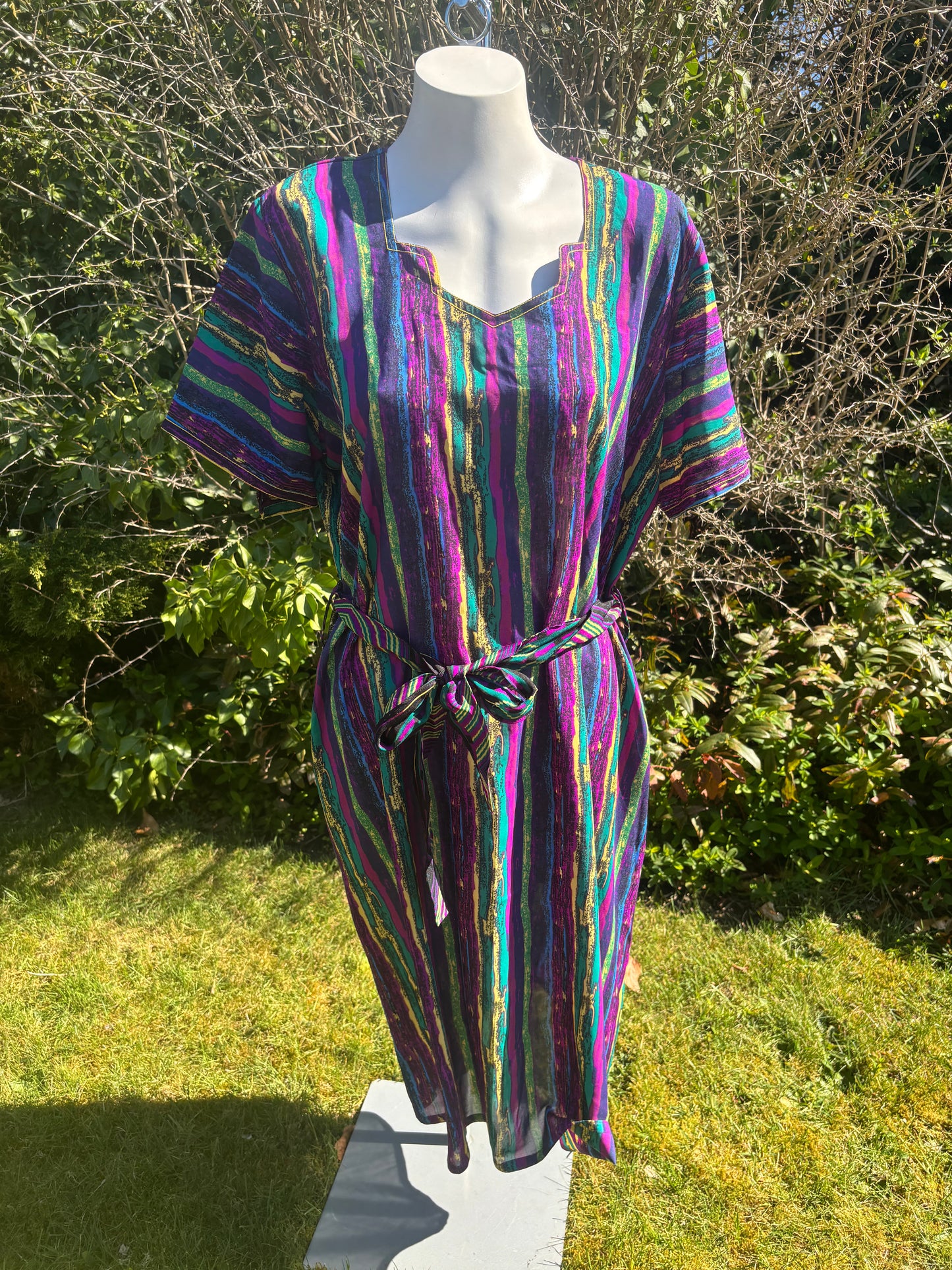Purple Short Sleeved Tunic Dress