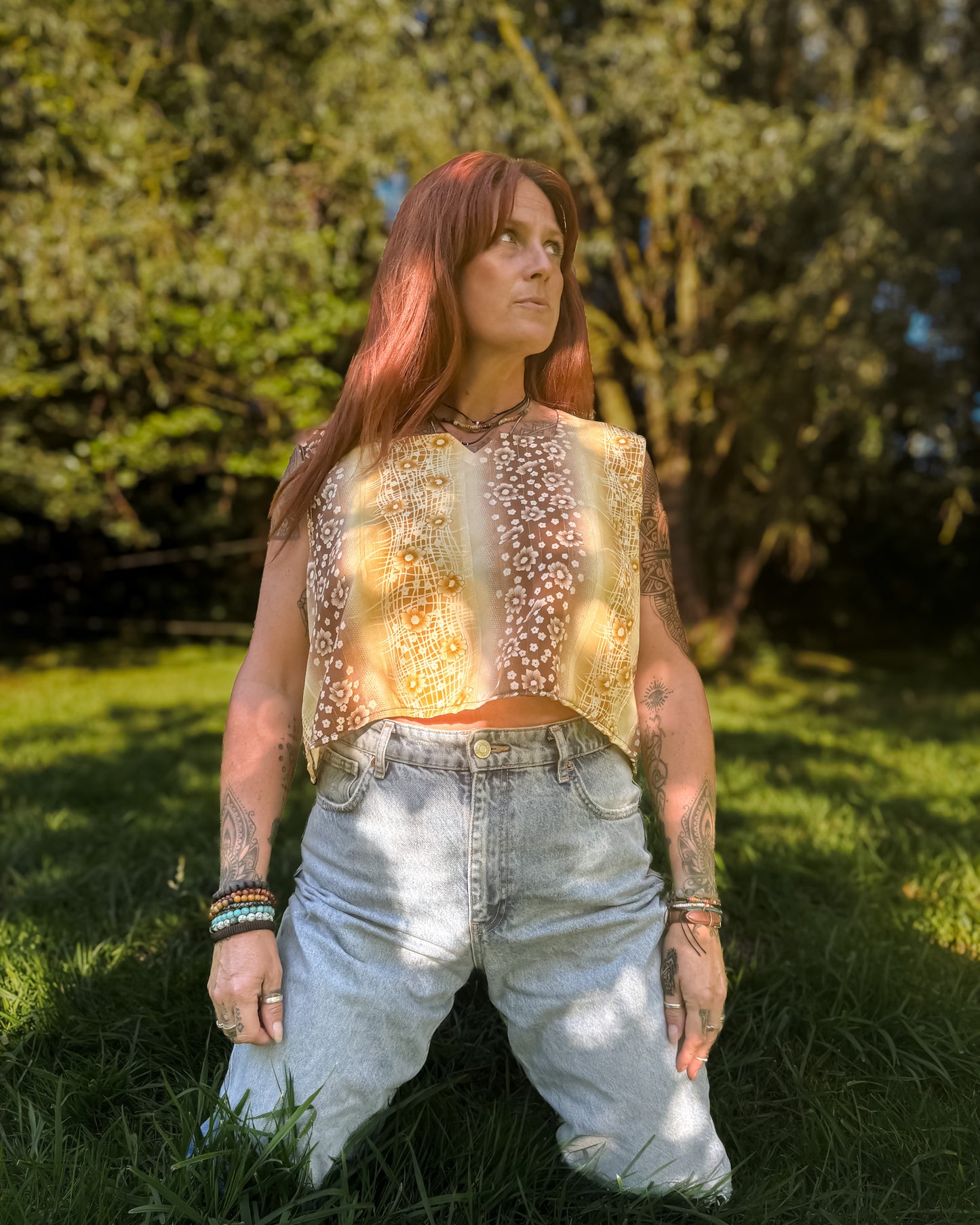 Golden Meadow Reimagined Vintage Crop Top