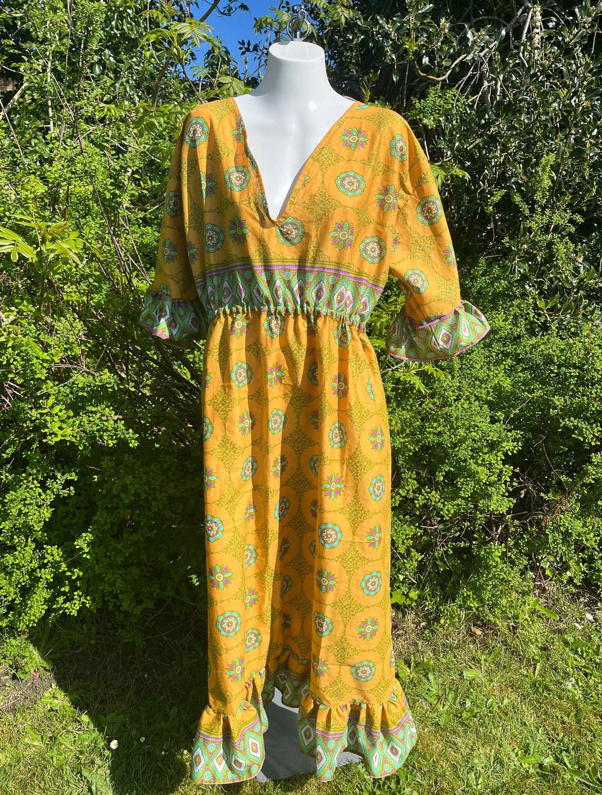 Yellow Frilled Maxi Dress