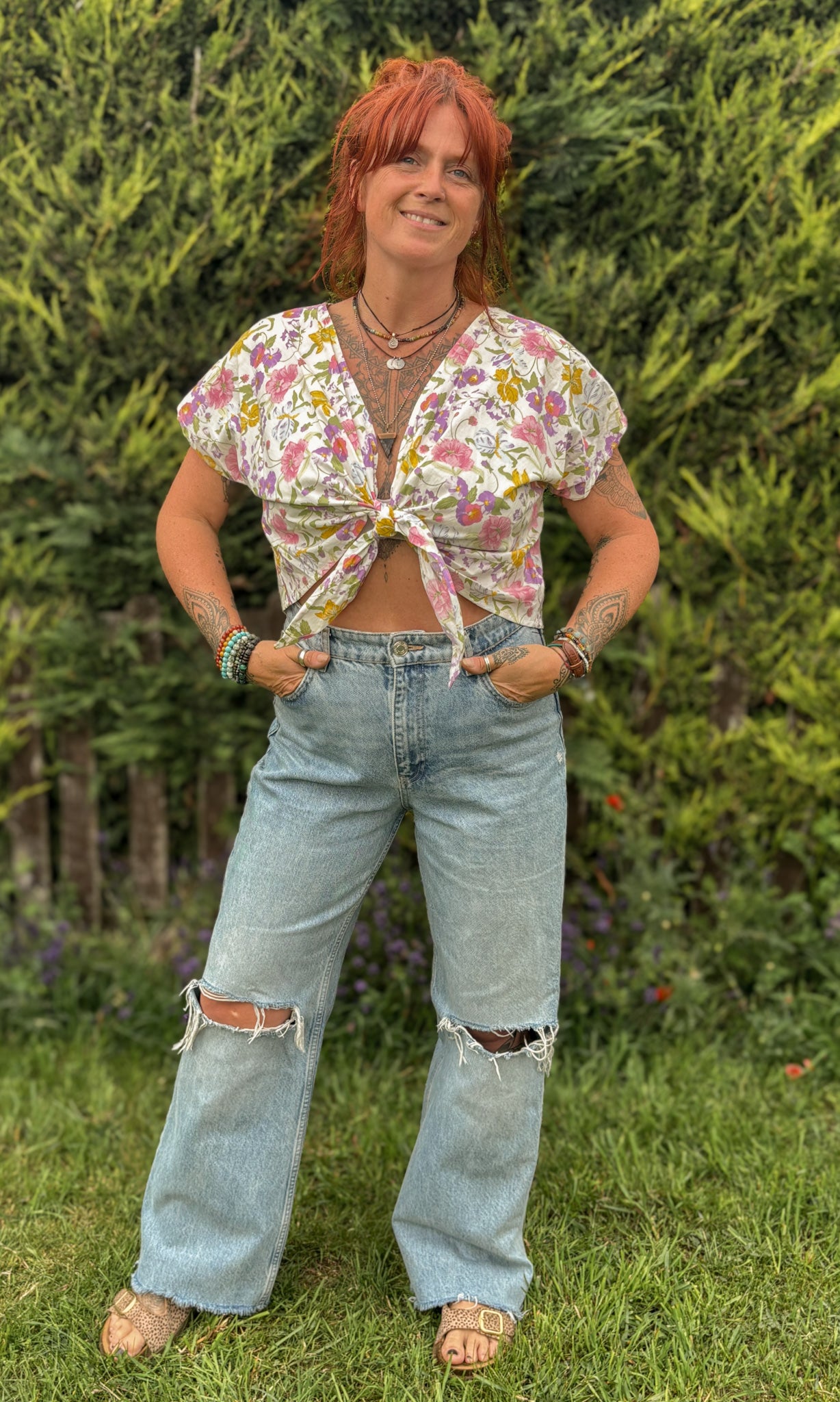 Reverse Top - Handmade from White Vintage Textiles