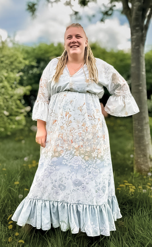 Floral Frilled Maxi Dress