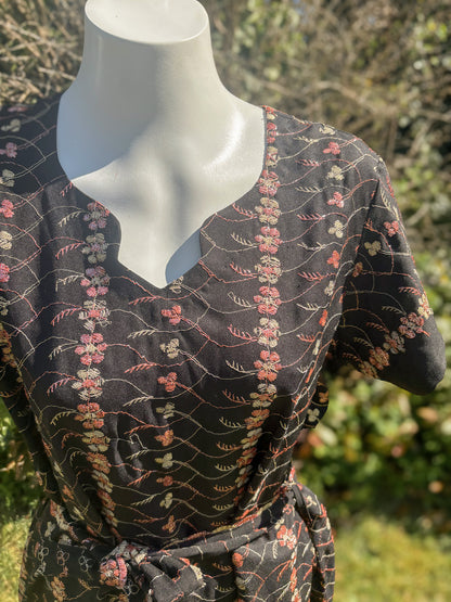 Black Short Sleeved Tunic Dress