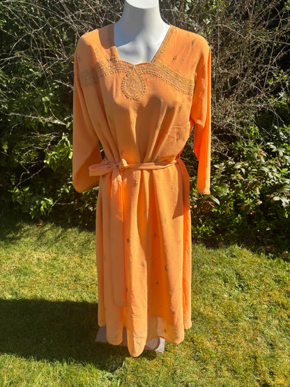 Orange Long Sleeved Tunic Dress