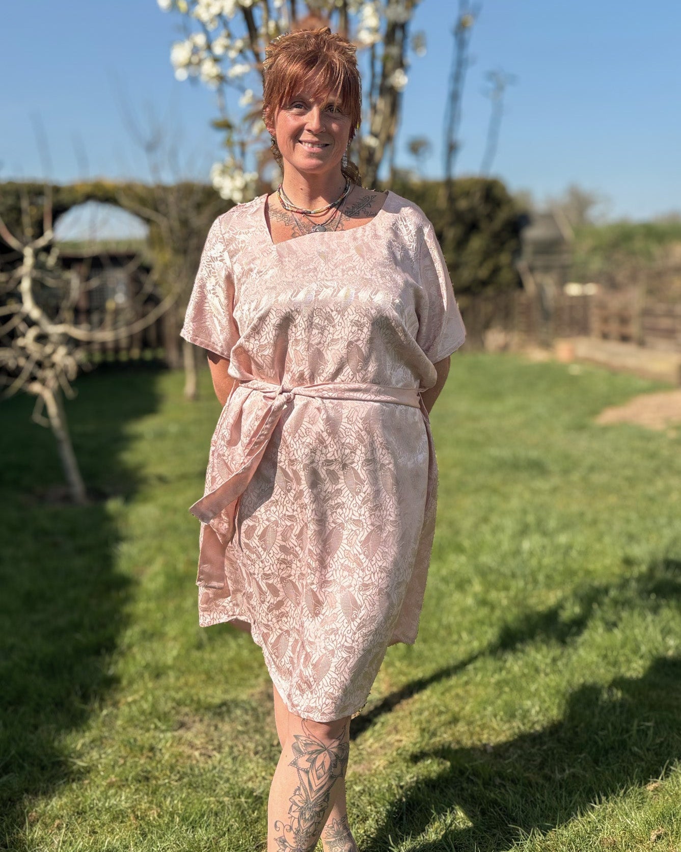 Pink Short Sleeved Tunic Dress