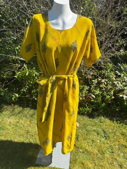 Yellow Short Sleeved Tunic Dress