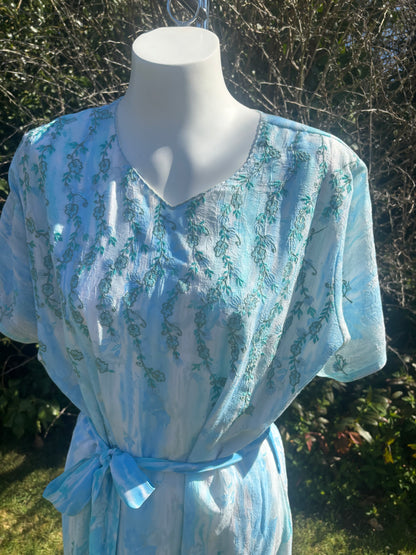 Light Blue Short Sleeved Tunic Dress