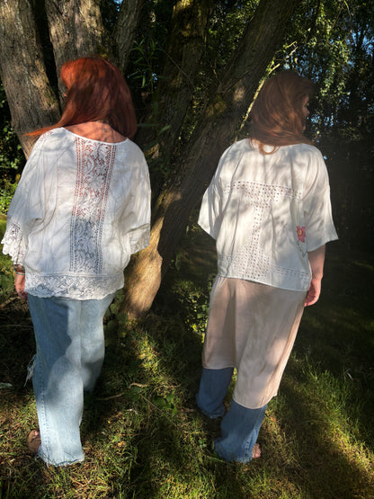 Kimono made from a Vintage Lace Tablecloth