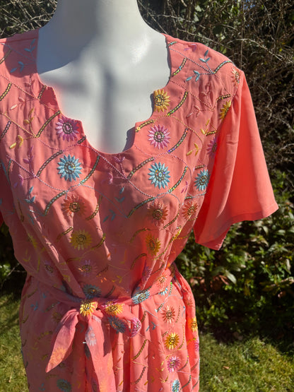 Coral Short Sleeved Tunic Dress