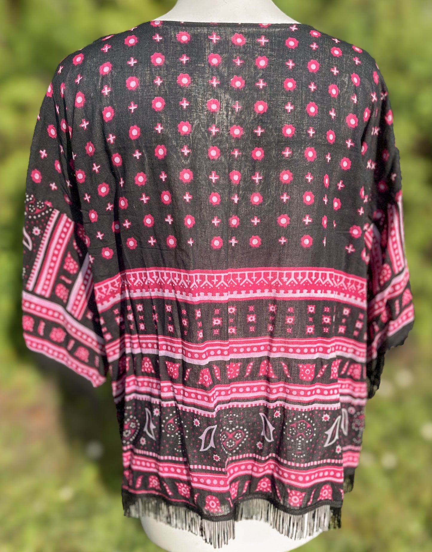 Black Boho Kimono - Handmade from Vintage Saris