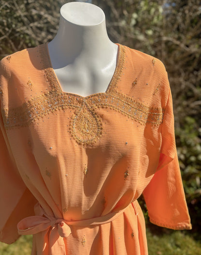 Orange Long Sleeved Tunic Dress