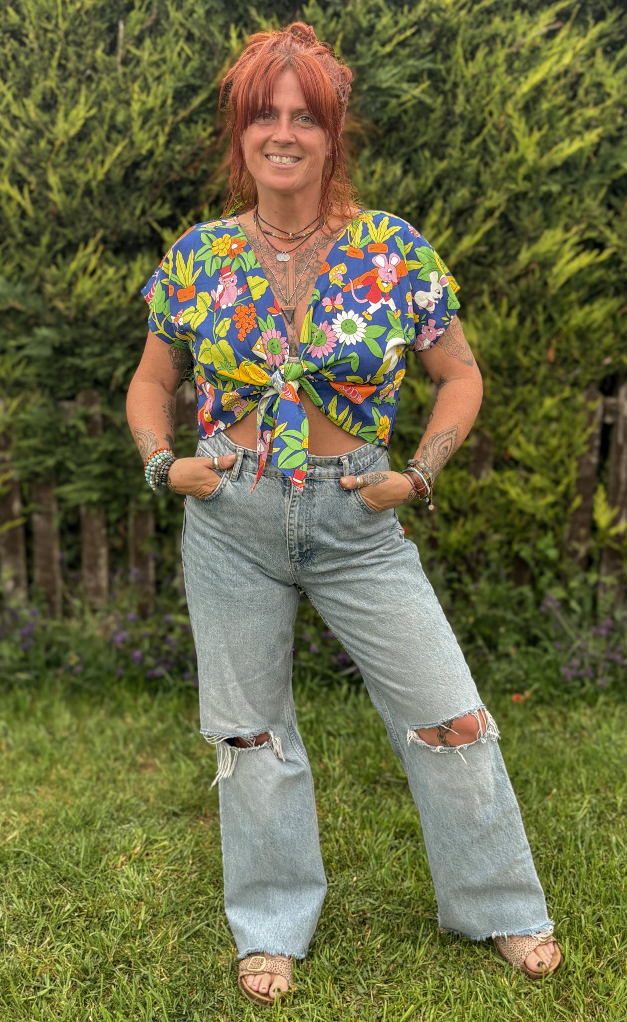 Reverse Top - Handmade from Mushroom Vintage Textiles