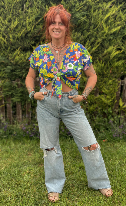 Reverse Top - Handmade from Mushroom Vintage Textiles