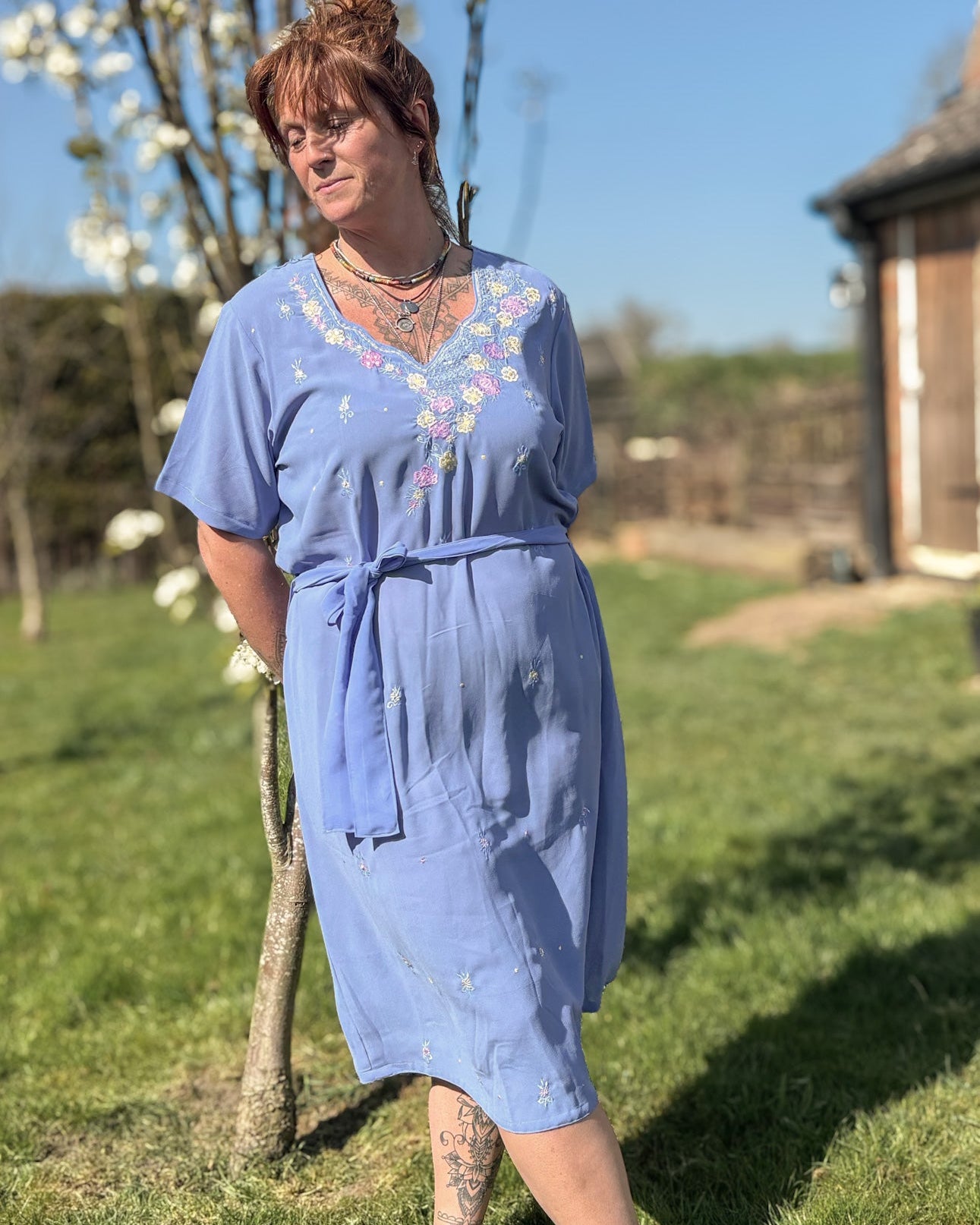 Cobalt Short Sleeved Tunic Dress