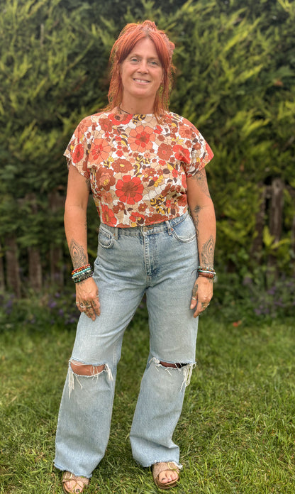 Reverse Top - Handmade from Rust Vintage Textiles