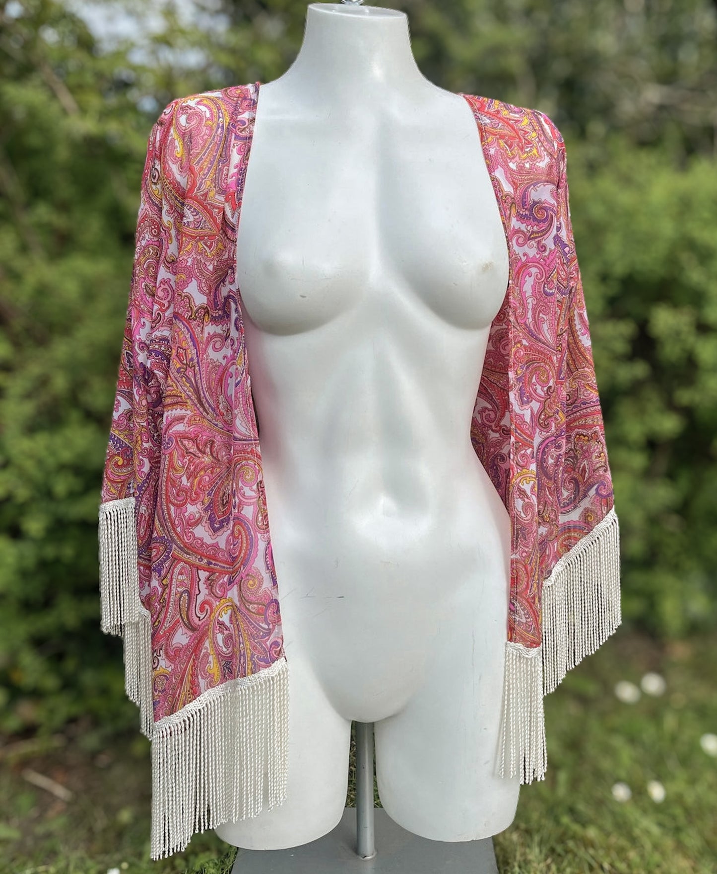 Pink Boho Kimono - Handmade from Vintage Sari