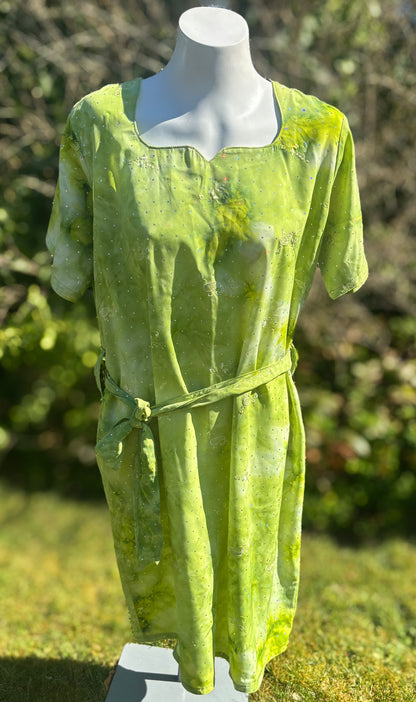 Green Short Sleeved Tunic Dress