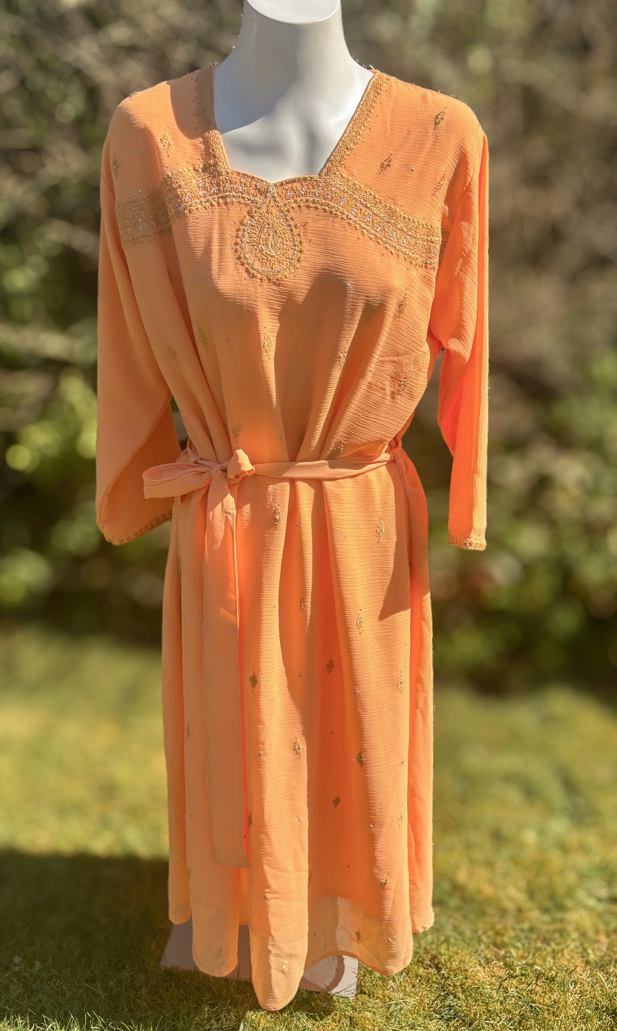 Orange Long Sleeved Tunic Dress