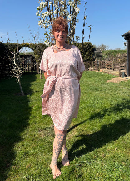Pink Short Sleeved Tunic Dress