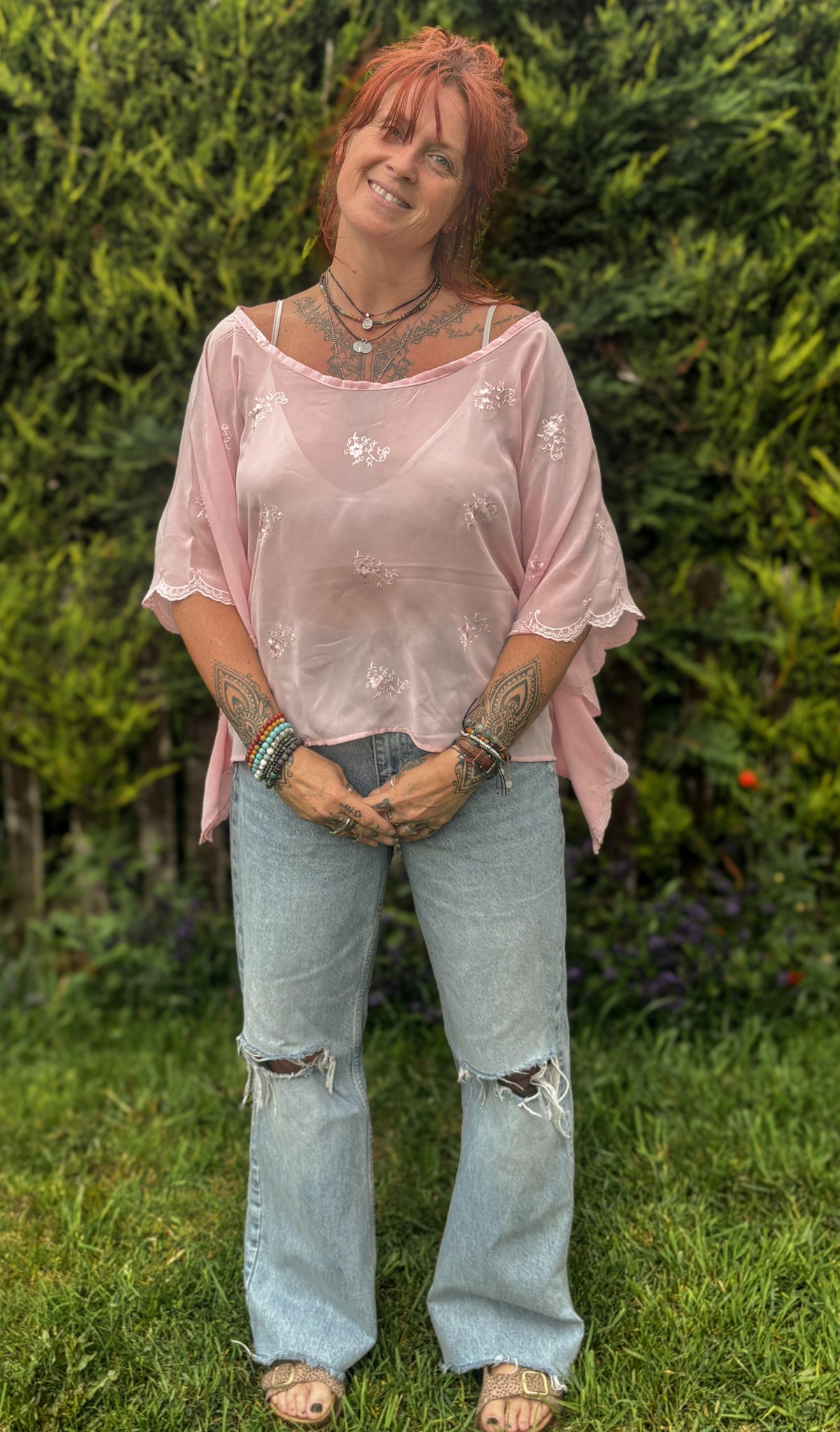 Pink Box Top – Vintage Scarf Fabric