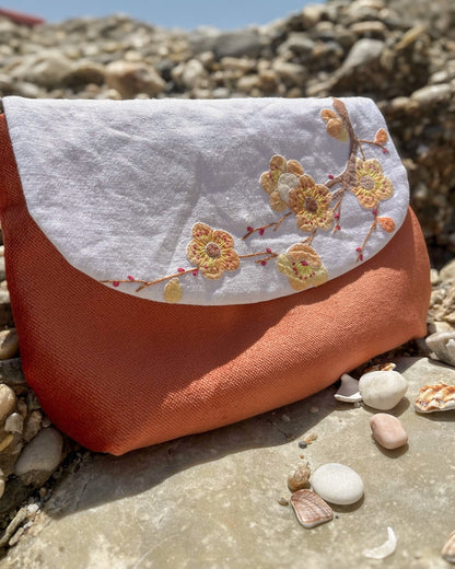 Blossom Embroidery Napkin Clutch