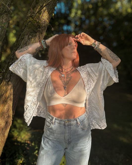 Kimono made from a Vintage Lace Tablecloth