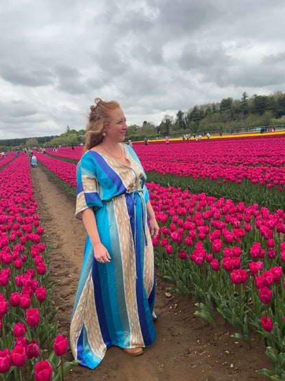 Blue Stripe Goddess Dress