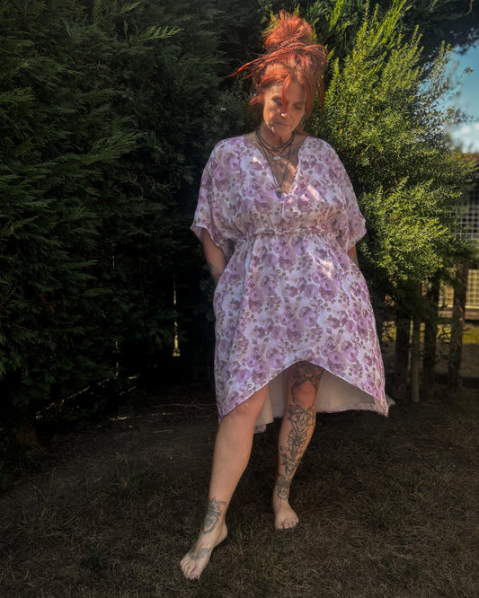 Lilac Floral Goddess Midi Dress