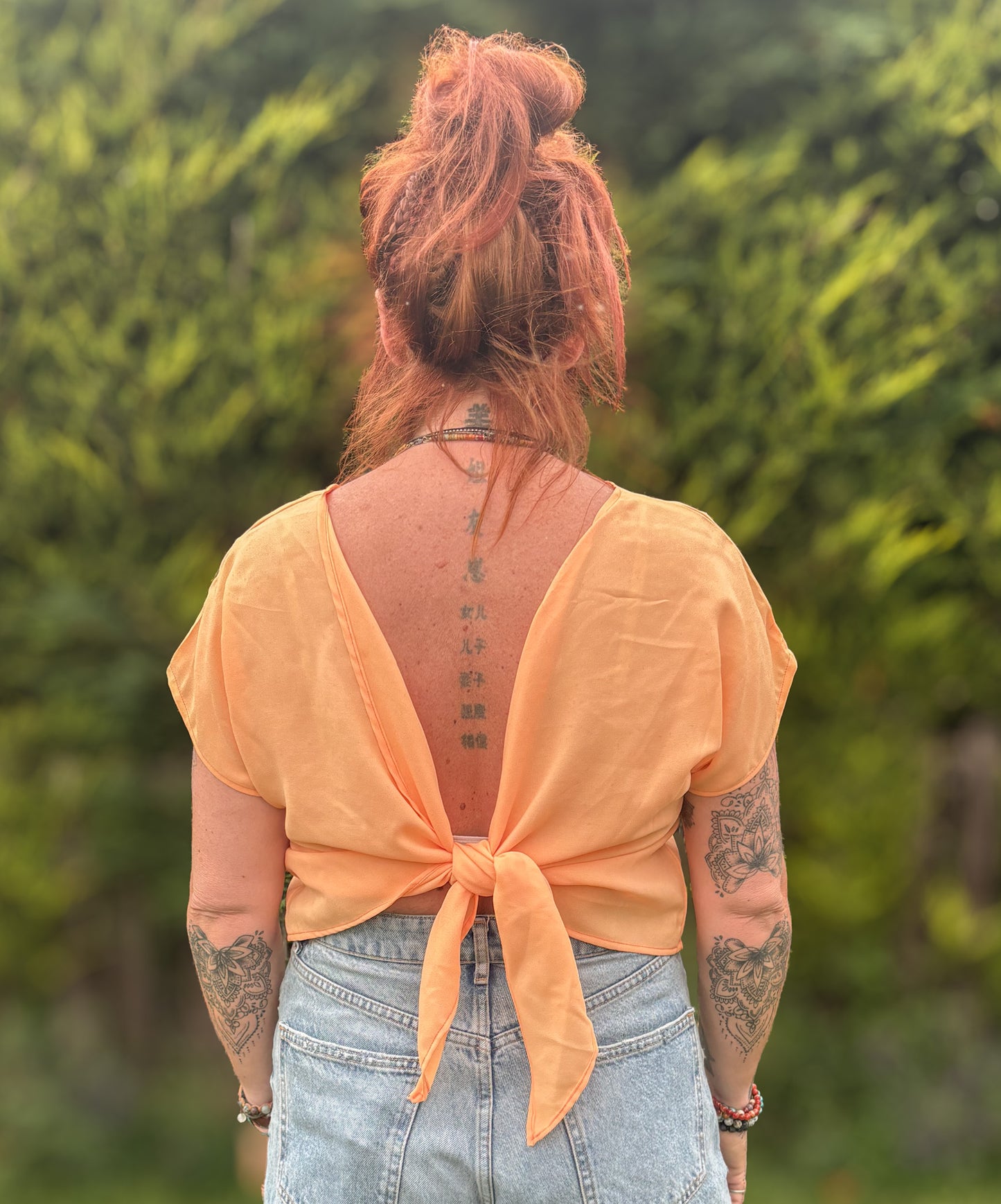 Reverse Top - Handmade from Orange Vintage Textiles