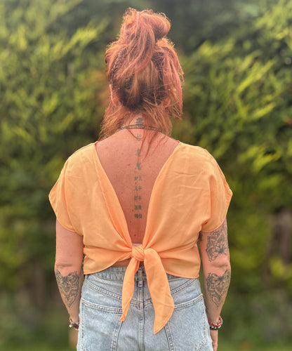 Reverse Top - Handmade from Orange Vintage Textiles