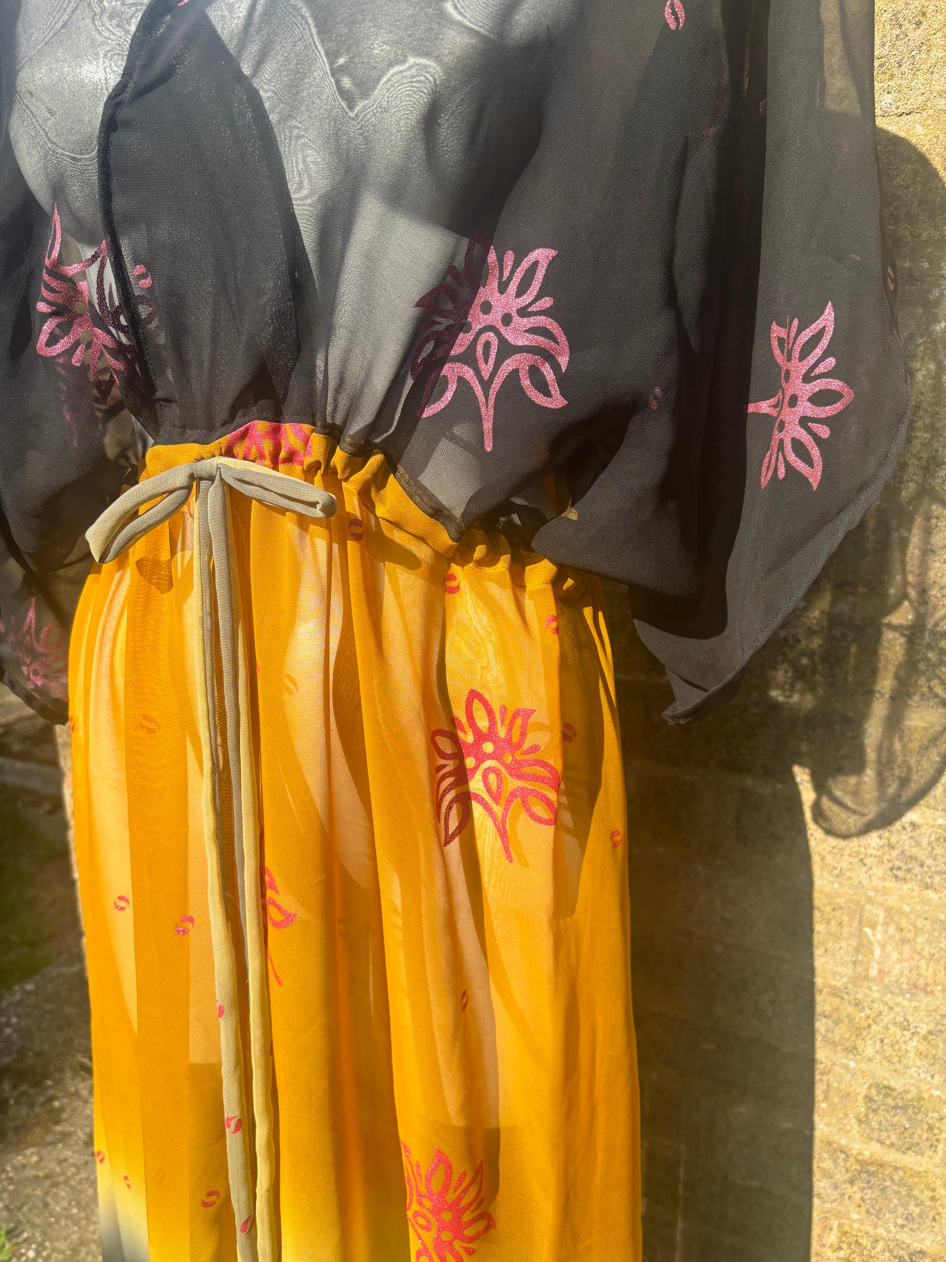 Black & Gold Goddess Dress The Vintage Hippy Black & Gold Goddess Dress The Vintage Hippy