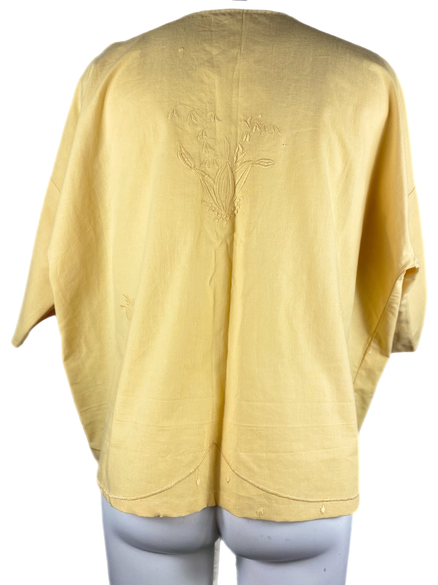 Buttermilk yellow tablecloth Kimono
