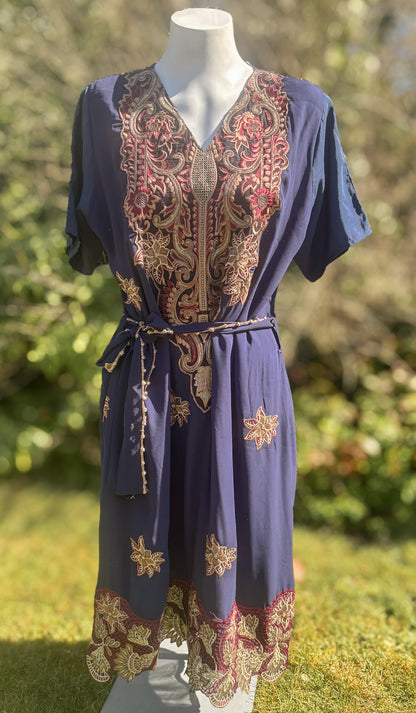 Navy Short Sleeved Tunic Dress
