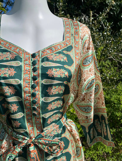 Green Long Sleeved Tunic Dress