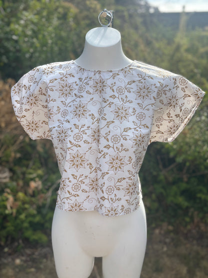 Reverse Top made from Vintage Textiles